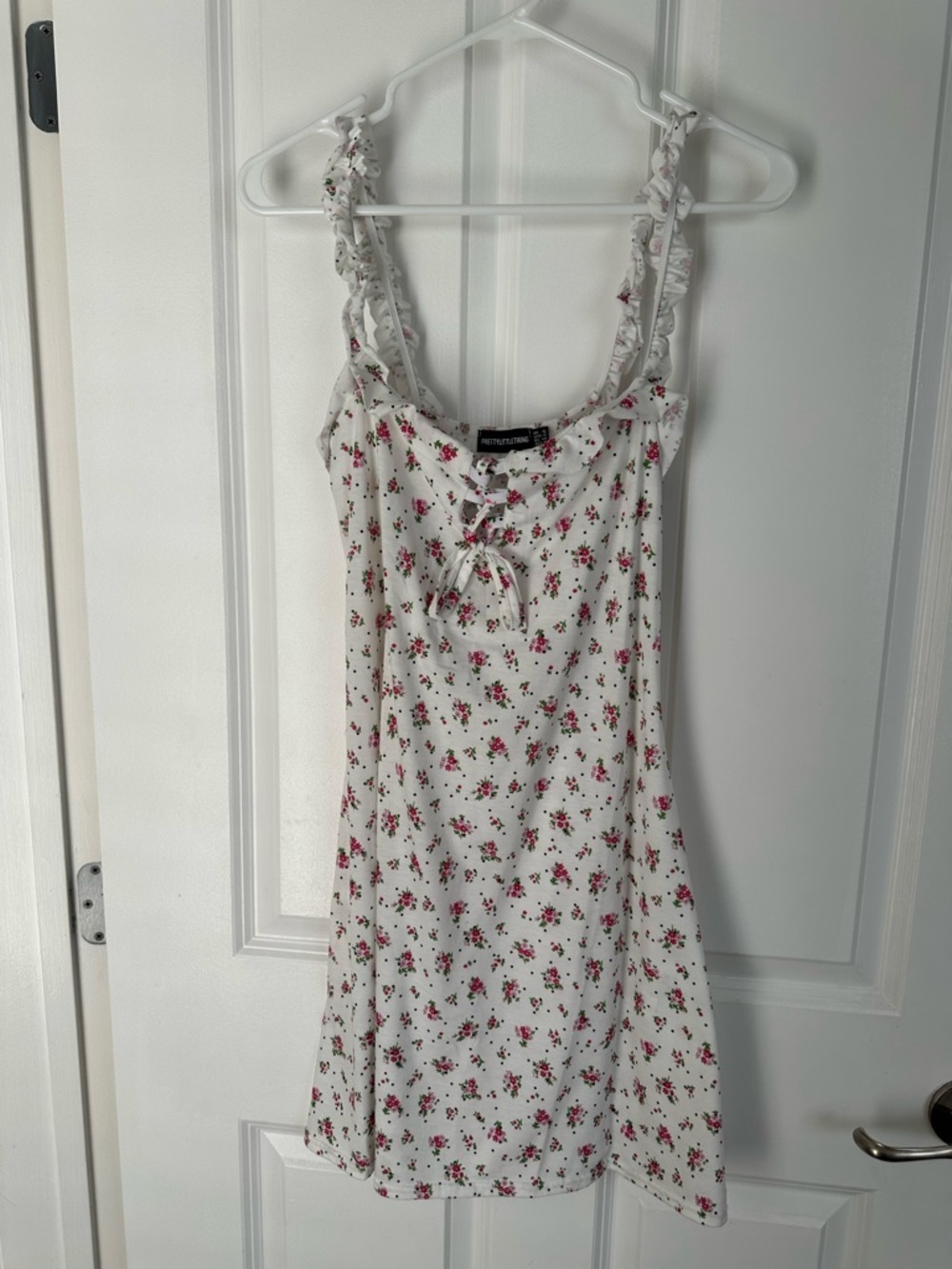 PrettyLittleThing White Floral Mini Dress